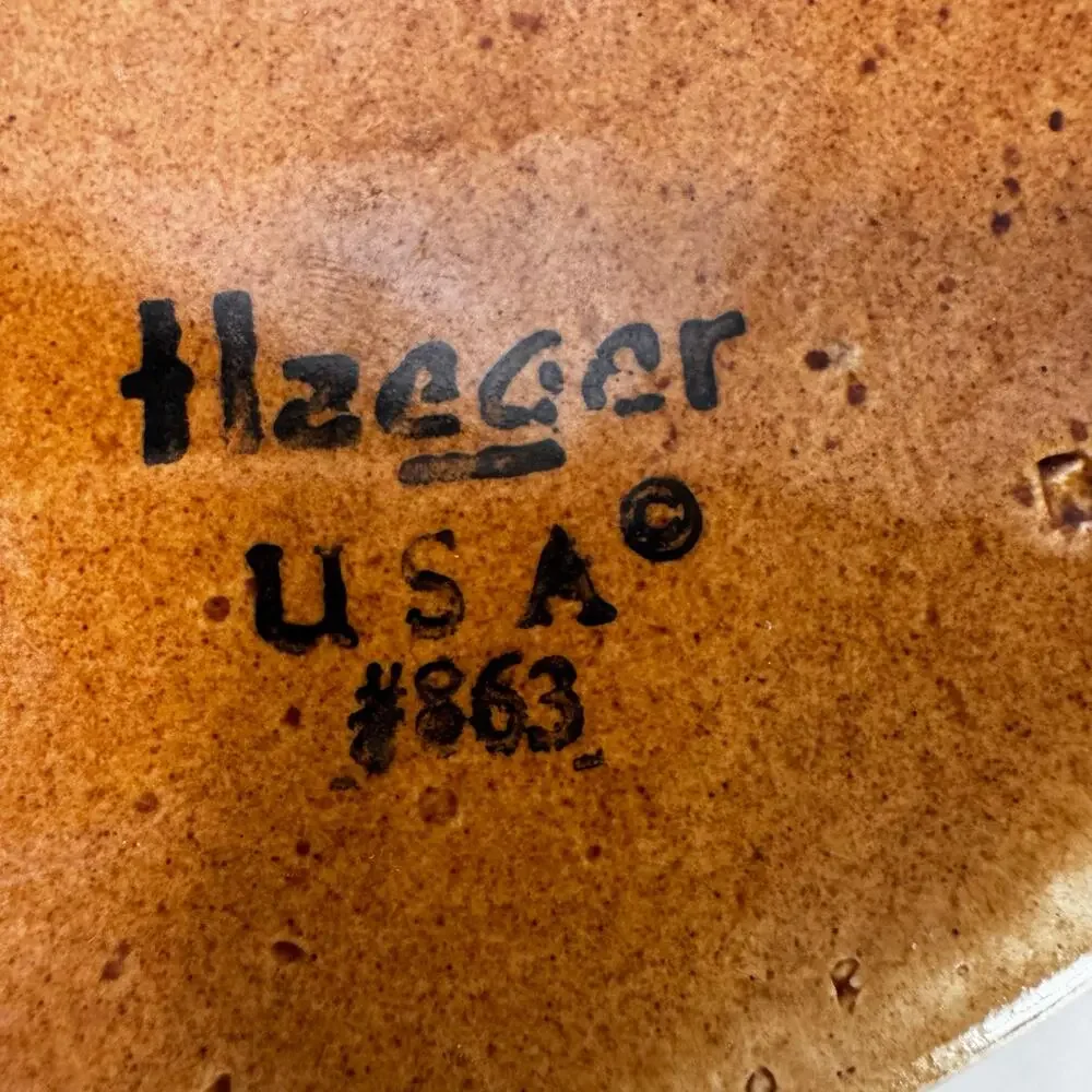 Vintage Haeger Pottery Brown Flat Round Dish Bowl #863 Textured USA 9 3/4